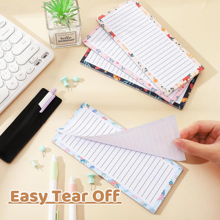 Magnetic Notepads with Pen Holder - 200 Sheets - 4 Pack for Refrigerator - Ideal for Grocery Lists & To-Do Lists.