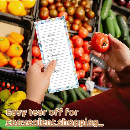 Magnetic Notepads with Pen Holder - 200 Sheets - 4 Pack for Refrigerator - Ideal for Grocery Lists & To-Do Lists.