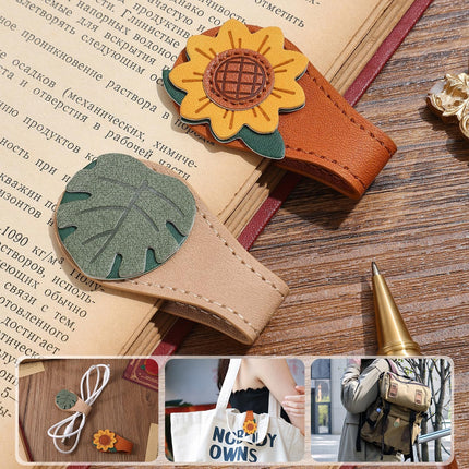 Set of 4 Magnetic Bookmarks - Leather & Vintage Design - Perfect Gift for Book Lovers & Readers.