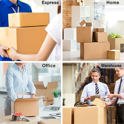 2 Pack Packaging Tape with Dispenser Strong Transparent Adhesive Tape for Boxes Moving Parcels.