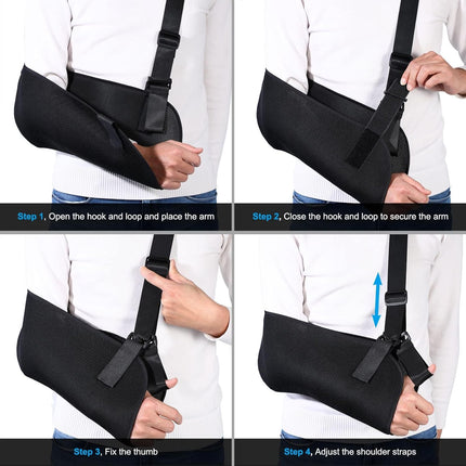 Adjustable Breathable Arm Sling Shoulder Immobilizer Support Brace Universal for Men Women Left Right Arm.