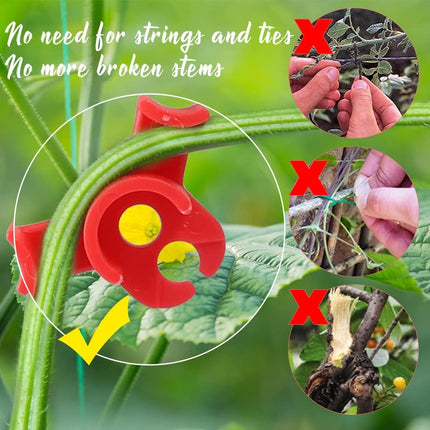 40 Pcs 90 Degree Plant Trainers Reusable Support Clips for Tomatoes Fruit Trees Greenhouse Use Red.