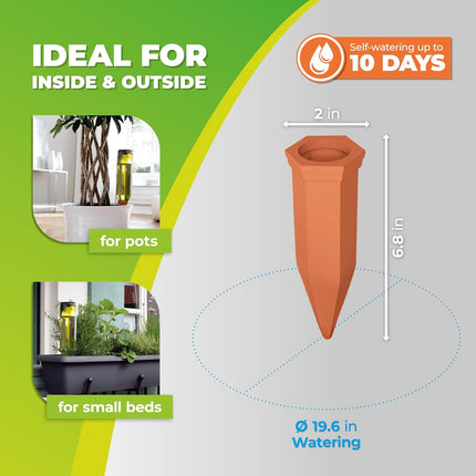 4-Pack Self-Watering Terracotta Plant Watering Stakes Automatic Drip Irrigation System for Indoor Outdoor Plants Vacation Plant Care.