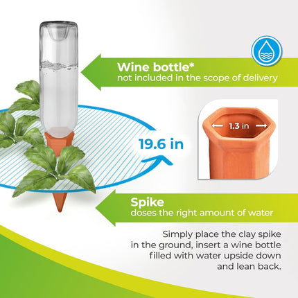 4-Pack Self-Watering Terracotta Plant Watering Stakes Automatic Drip Irrigation System for Indoor Outdoor Plants Vacation Plant Care.