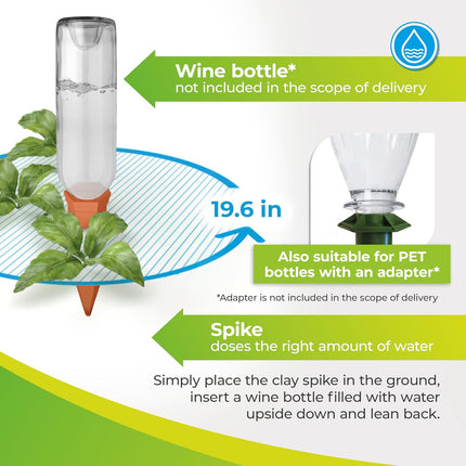 4-Pack Self-Watering Terracotta Plant Watering Stakes Automatic Drip Irrigation System for Indoor Outdoor Plants Vacation Plant Care.