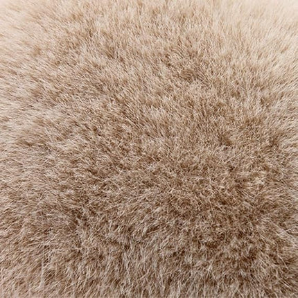 Beige Fluffy Faux Fur Hat Soft Plush Warm Winter Accessory.