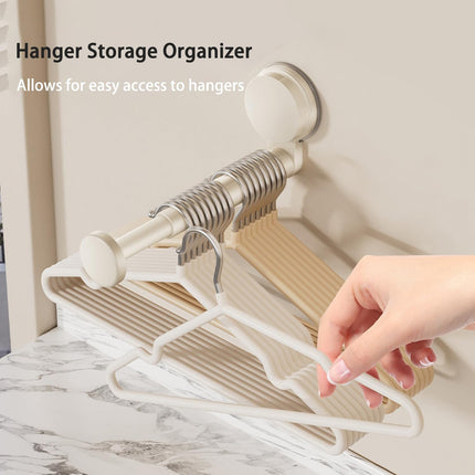 2 Pack Telescopic Rod Suction Cup Hanger Holder Wall Mounted Clothes Organizer.