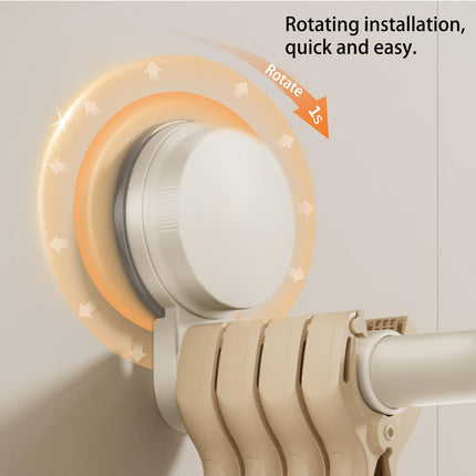 2 Pack Telescopic Rod Suction Cup Hanger Holder Wall Mounted Clothes Organizer.