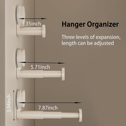 2 Pack Telescopic Rod Suction Cup Hanger Holder Wall Mounted Clothes Organizer.
