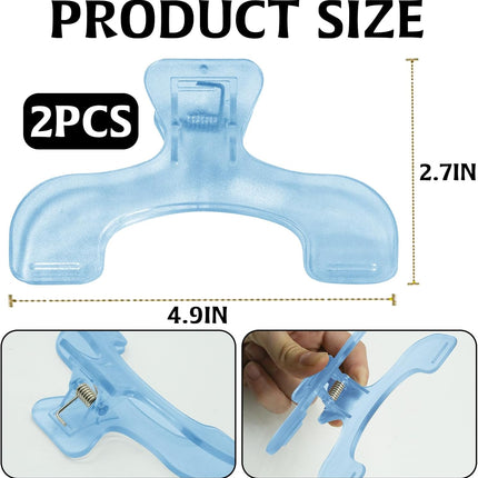 2 Pack Transparent Cookbook & Music Book Page Holders - Hands-Free Reading Clips - Blue Book Stand Accessories.