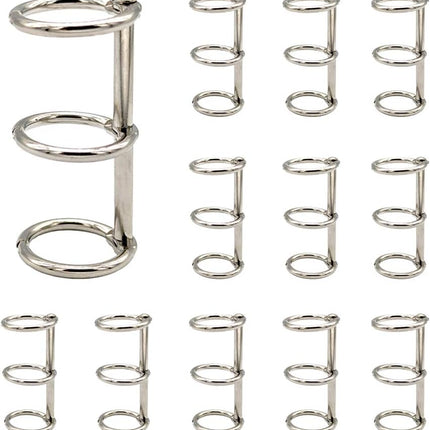 15mm Silver Metal Binder Rings 12 Pack Loose Leaf Hinged Rings for Scrapbooking Planner Crafting.