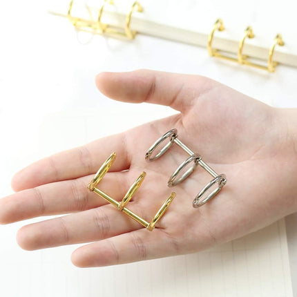 15mm Silver Metal Binder Rings 12 Pack Loose Leaf Hinged Rings for Scrapbooking Planner Crafting.