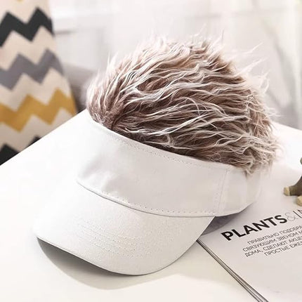 Winter Beanie with Funny Wig - Adjustable Novelty Cap for Festivals & Carnivals - Unique Gift Idea.