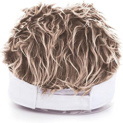 Winter Beanie with Funny Wig - Adjustable Novelty Cap for Festivals & Carnivals - Unique Gift Idea.