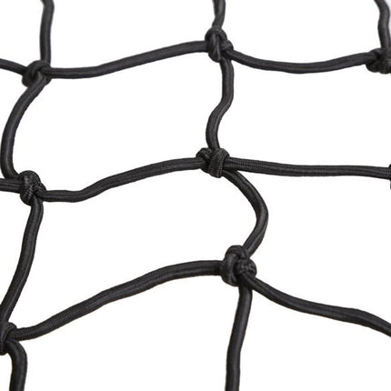 2 Pack 40x40cm Elastic Motorcycle Cargo Net with 6 Anti-Scratch Hooks for Scooter Helmet Storage - Black.