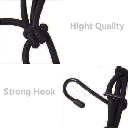 2 Pack 40x40cm Elastic Motorcycle Cargo Net with 6 Anti-Scratch Hooks for Scooter Helmet Storage - Black.