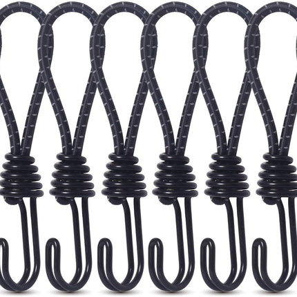 8 Pack DIY Anti-Scratch Hooks with Reflective Cord for 8mm Elastic & Bungee Cord - Ideal for Camping Trailer Bicycle.