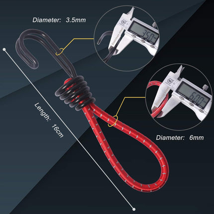 8 Pack DIY Anti-Scratch Hooks with Reflective Cord for 8mm Elastic & Bungee Cord - Ideal for Camping Trailer Bicycle.
