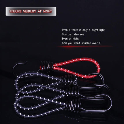8 Pack DIY Anti-Scratch Hooks with Reflective Cord for 8mm Elastic & Bungee Cord - Ideal for Camping Trailer Bicycle.