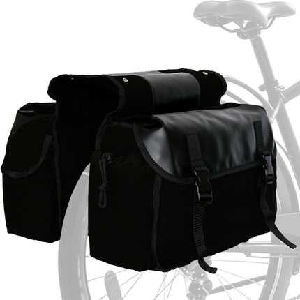 Vintage Double Bicycle Panniers Large Water-Resistant Canvas Bike Bags for E-bike & City Bike Black Set of 1