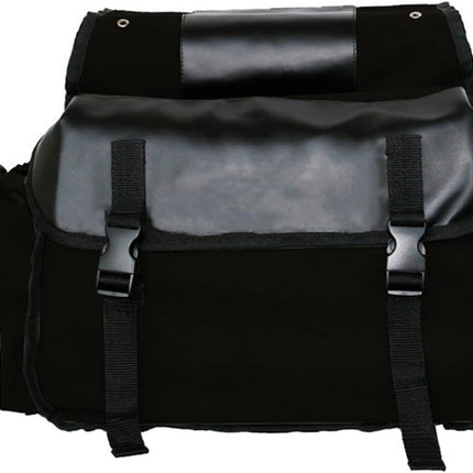 Vintage Double Bicycle Panniers Large Water-Resistant Canvas Bike Bags for E-bike & City Bike Black Set of 1.
