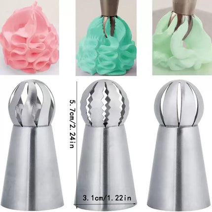 8-Piece Piping Nozzles Set for Cake Cupcake Cookies - Flower Decoration Tools.