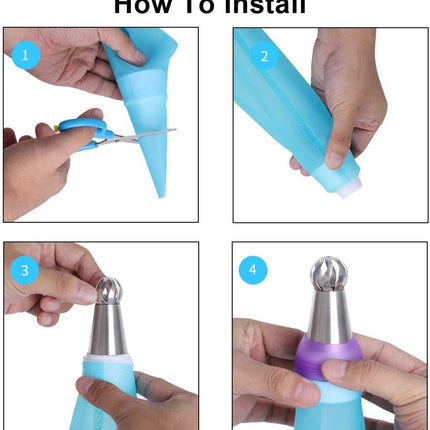 8-Piece Piping Nozzles Set for Cake Cupcake Cookies - Flower Decoration Tools.