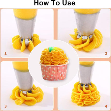 8-Piece Piping Nozzles Set for Cake Cupcake Cookies - Flower Decoration Tools.