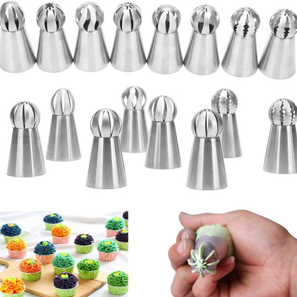 8-Piece Piping Nozzles Set for Cake Cupcake Cookies - Flower Decoration Tools.