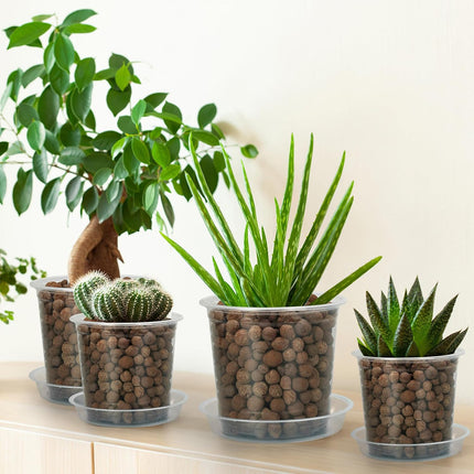 20-Pack Clear Plant Pots with Trays 4/5/6/7 Inch for Succulents Orchids Cuttings.