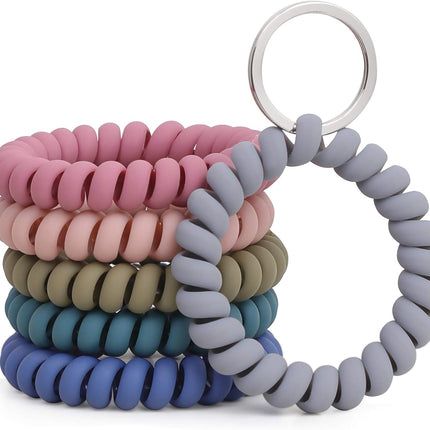 6 Pack Spiral Wristbands Adjustable Waterproof for Sports.
