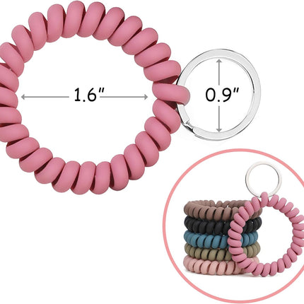 6 Pack Spiral Wristbands Adjustable Waterproof for Sports.