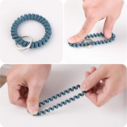 6 Pack Spiral Wristbands Adjustable Waterproof for Sports.