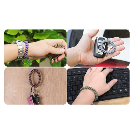 6 Pack Spiral Wristbands Adjustable Waterproof for Sports.