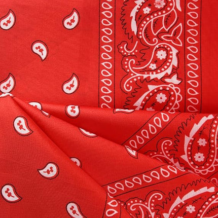 10 Pack Red Paisley Bandanas 55x55cm Polyester Headband Scarf Tie Accessories.