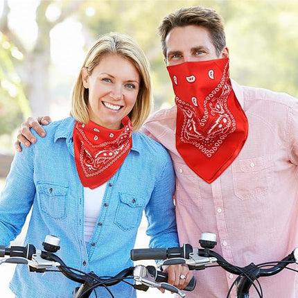 10 Pack Red Paisley Bandanas 55x55cm Polyester Headband Scarf Tie Accessories.