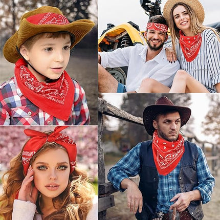 10 Pack Red Paisley Bandanas 55x55cm Polyester Headband Scarf Tie Accessories.