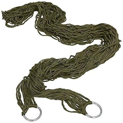 Green Nylon Hammock Net Breathable Mesh Lightweight Portable Quick-Drying for Camping Garden Travel 1 Piece.