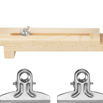 Adjustable Wooden Bracelet Weaving Frame with Double Scale 2 Clamps for DIY Bracelet Belt Keychain Making.