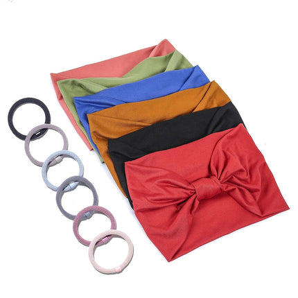 6 Pack Women's Sports Headbands Sweat Absorbent Elastic with Hair Ties for Yoga Fitness.