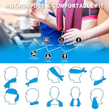 4 Pack Cooling Neck Sports Towels 100x30cm Microfiber Super Absorbent Sweat Wicking for Gym Fitness Workout.