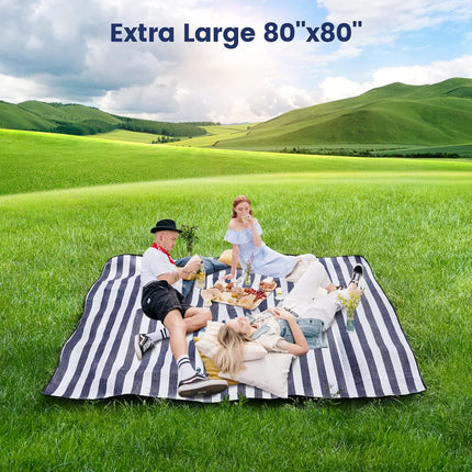 200x200cm Picnic Blanket Waterproof Sandproof Foldable for 6-8 People 3 Layers Ideal for Beach Park Camping.