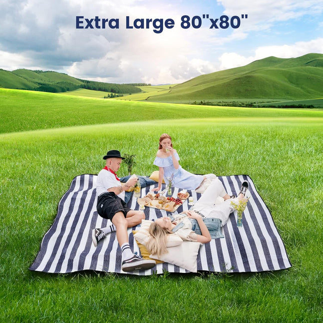 200x200cm Picnic Blanket Waterproof Sandproof Foldable for 6-8 People 3 Layers Ideal for Beach Park Camping.