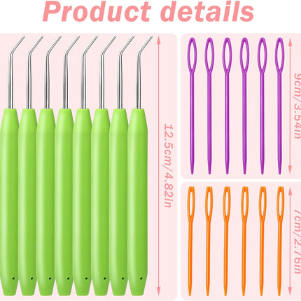 20 Piece Crochet Hook Set with Rubber Handles and Stitch Markers Ergonomic Knitting Tools for Blankets Scarves Gloves.