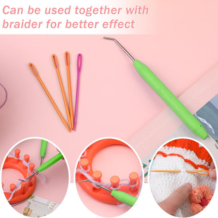 20 Piece Crochet Hook Set with Rubber Handles and Stitch Markers Ergonomic Knitting Tools for Blankets Scarves Gloves.