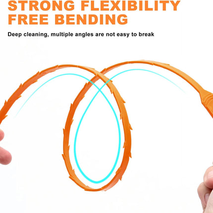 4 Pack Orange Drain Unblocker Flexible Reusable Hooks for Kitchen Bathroom Toilet Sink.