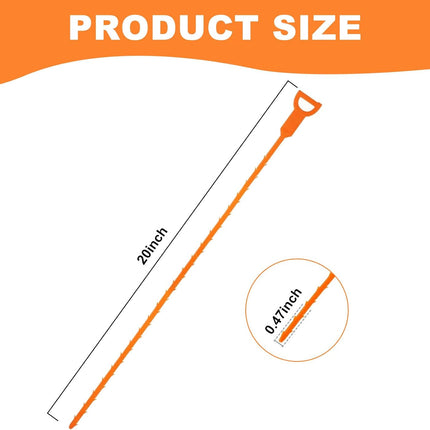 4 Pack Orange Drain Unblocker Flexible Reusable Hooks for Kitchen Bathroom Toilet Sink.