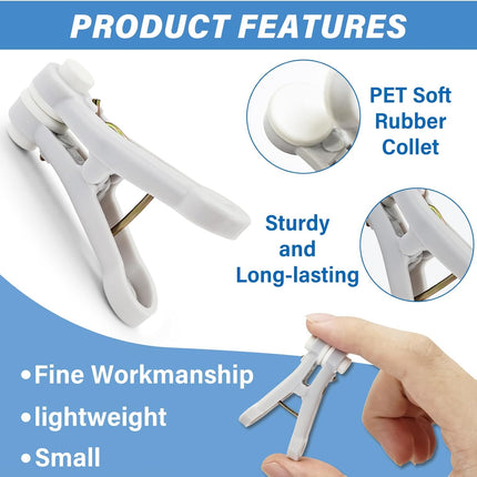 White and Grey Plastic Clothes Pegs - Multi-functional Small Clothespins for Clothing Bedding Socks Towels.