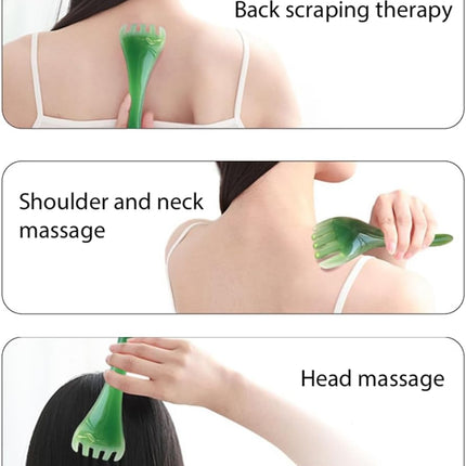 3 Piece Facial Massage Tool Set 5 Claw Face Scraper Scalp Massage Comb Body Scraper Stick for Back Neck Face Head SPA Skincare.