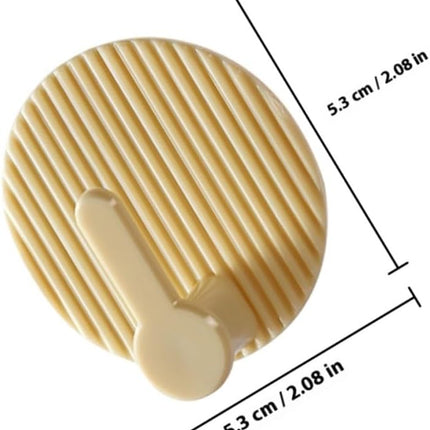 Self-Adhesive Wall Hooks 4 Pack Striped Design Beige for Bathroom Kitchen Bedroom.